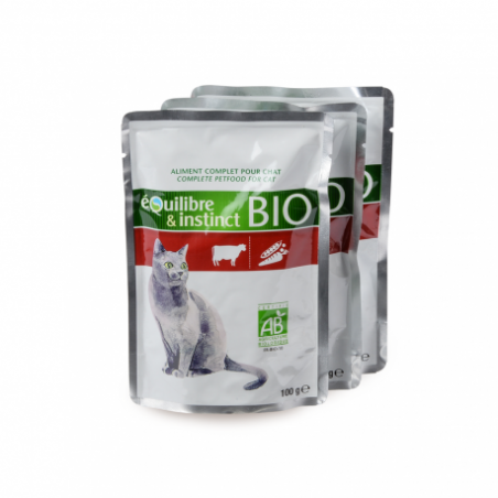 MITONNES E&I BIO BOEUF CHAT SACHET 100G