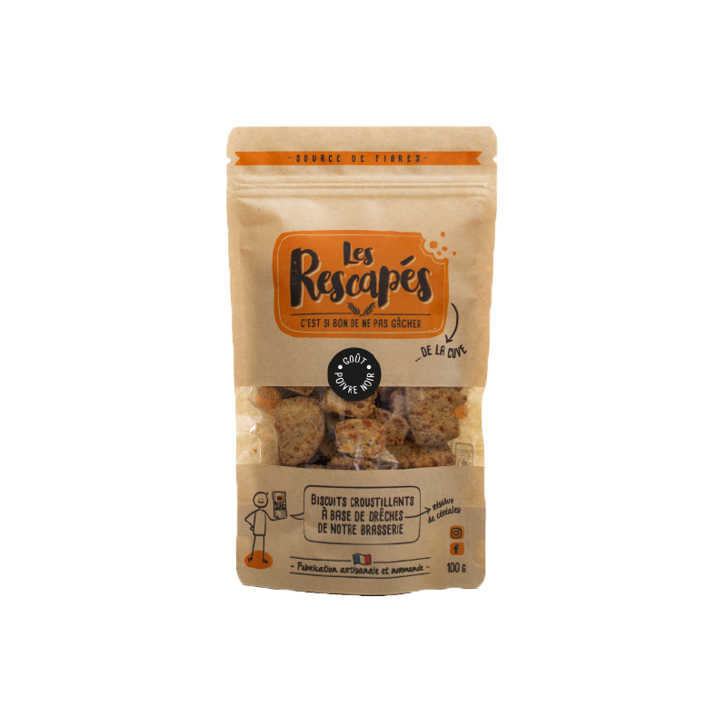 Biscuits Poivre Noir LES RESCAPES 100G