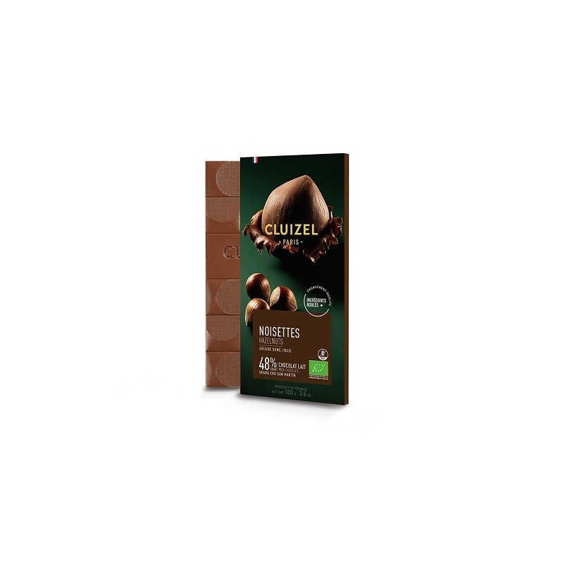 CHOC LAIT NOISETTE BIO TAB 100g CLUIZEL