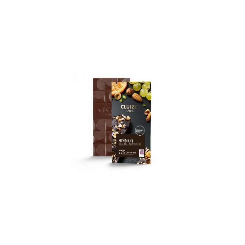 CHOCOLAT CLUIZEL NOIR 72% MENDIANT 100G