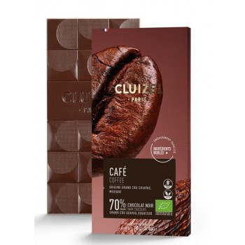CHOC BIO NOIR CAFE 72% TAB 70G CLUIZEL