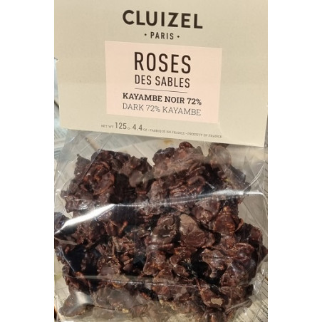 ROSES DES SABLES NOIR 72% 125GR CLUIZEL